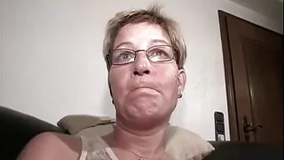 Scandalous Cougar next door shoots a porn video while masturbating