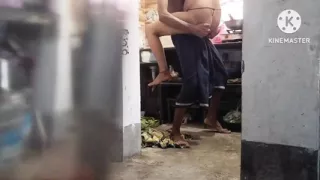 Bhabi was working in the kitchen when the Muslim brother-in-law started leaving AK