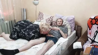 mother-in-law sucks all the sperm to the last drop from the penis