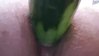 Deep Cucumber Anal Fuck Sissy Boy