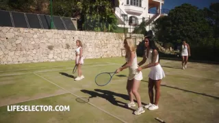 A Horny Threesome Fuck with Lesbos Alexis Crystal and Black Angel