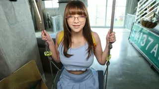 Stepbro's Monster Cock Stretches His Hairy Stepsister's Tight Pussy