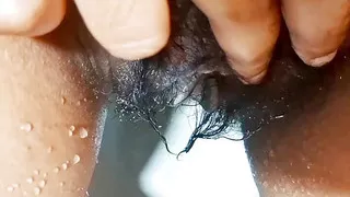 Lonely Maid Pussy Fingered by House owner in Bathroom while bathing without dress