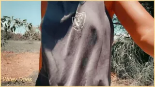 WIFEY dared walking around side boob on public beach