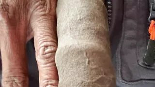 Foreskin Close up and Wank Under Table 1