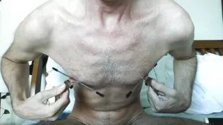 Extreme Nipple Clamping Stretching Causing Me to Squirt 4 Ruined Cumloads