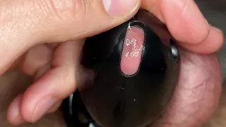 Ruined cumshot in chastity cage