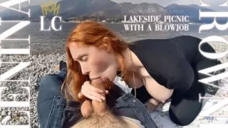 Lakeside Picnic With A Blowjob - Outdoor Redhead Blowjob