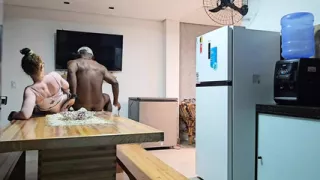 Stepdaughter Wants To Have Sex In The Kitchen But Sex Ends In The Bedroom