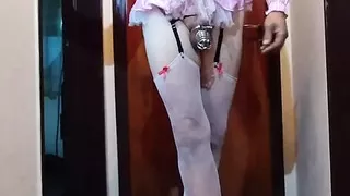 Pink lingerie and plug