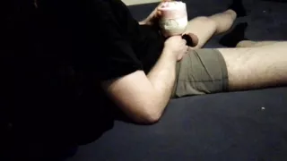 Tied cock and balls & cock with cocksleeve homemade tight fleshlight fuck