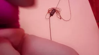 Solitaria undresses to touch her big clitoris