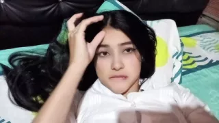 Stepsister discovers me naked and is very curious