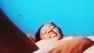 Horny stepmama masturbating on video call