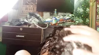 My neighbor doing oral sex, how delicious she puts my whole cock in her mouth