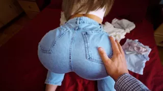 Stepbrother helps stepsister clean her room...but things got dirty...