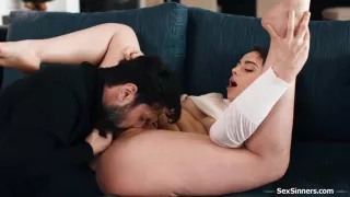 Sophia Puts Cock And Balls In Her Mouth - Sophia Burns
