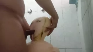 I play with my sex doll in the bathroom