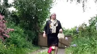 In an outfit with a black lace skirt for an evening.