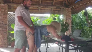 Fucking My Neighbours Wife Outdoor On The Patio