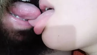 Naughty Tongue Of This Bitch Dancing Deliciously In The Cuckold's Mouth