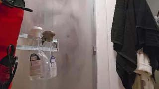 Undressed and jerkoff in the shower