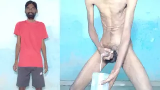 Rajesh Playboy 993 Masturbating Big Cock and Cumming in the Jar Stroking Dick Spanking Butt