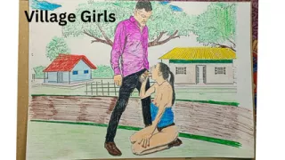 Village girl outdor got romantic in the field and along with her husband erotic Sketch Drawing by -Snapchat143