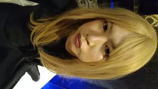 A cross-dressing boy changed from naked to full-body tights and masturbated excitedly