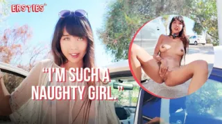 Ersties - Daring Kiara Sits Naked at an Outdoor Cafe Before Masturbating in the Parking Lot
