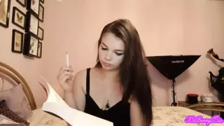 Hot brunette thick all natural latina with green eyes smoking and ignoring you