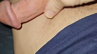 Morning Fingering My Mushroom Shaft Under the Sheets ans Cum