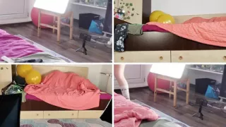 Amateur MILF does yoga naked, hairy pussy, big ass, big tits.