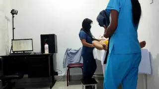 It Happened At The Clinic!! A Female Doctor And Nurse Seduce A Patient. They Fuck Him On The Stretcher