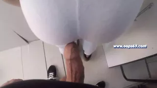 Stranger Flashing Dick in Train and Offer Him Handjob and Grinding Cock on My Ass