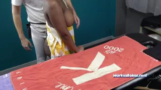 Husband Sent His Wife to Masseur Black Oiled Tits