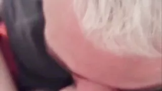 A guy gives his big cock to a blowjob mouth and cums on her tongue