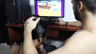 Beautiful Colombian Girl Enters Her Bearded Stepbrother's Room And Starts Touching Her Vagina While Her Stepbrother Plays On The Computer