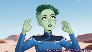 Futanari D'Vana Tendi from Star Trek Masturbating and Self Suck