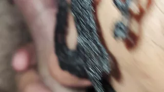 Hot Latina Wife Wears Stockings and Lingerie While Sucking and Rimming Husband