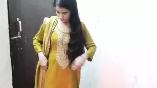 Caught sister-in-law from behind in the bathroom