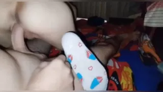 Creampie in horny stepsister's pussy