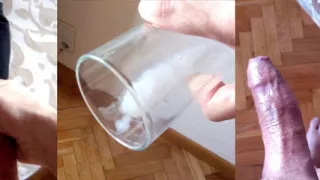 Monster cumshot in a glass!