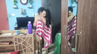 Malayali desi couple saree bath with sex day after marriage