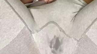 Hot latina squirt in grey leggings fingering fat wet pussy and moaning