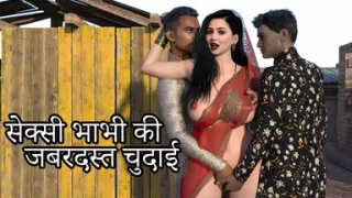 Desi Indian Sexy Bhabhi Fucked by Two Strangers