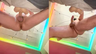 Daddy fucks while you lay below and watch until he cums all over you!