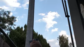 Wixxing on the balcony