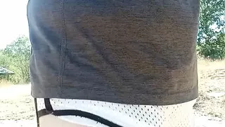 Exposed dick wearing tiny mesh shorts while freeballing