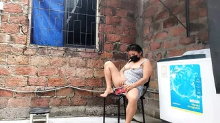 I record my neighbor putting her fingers in her pussy